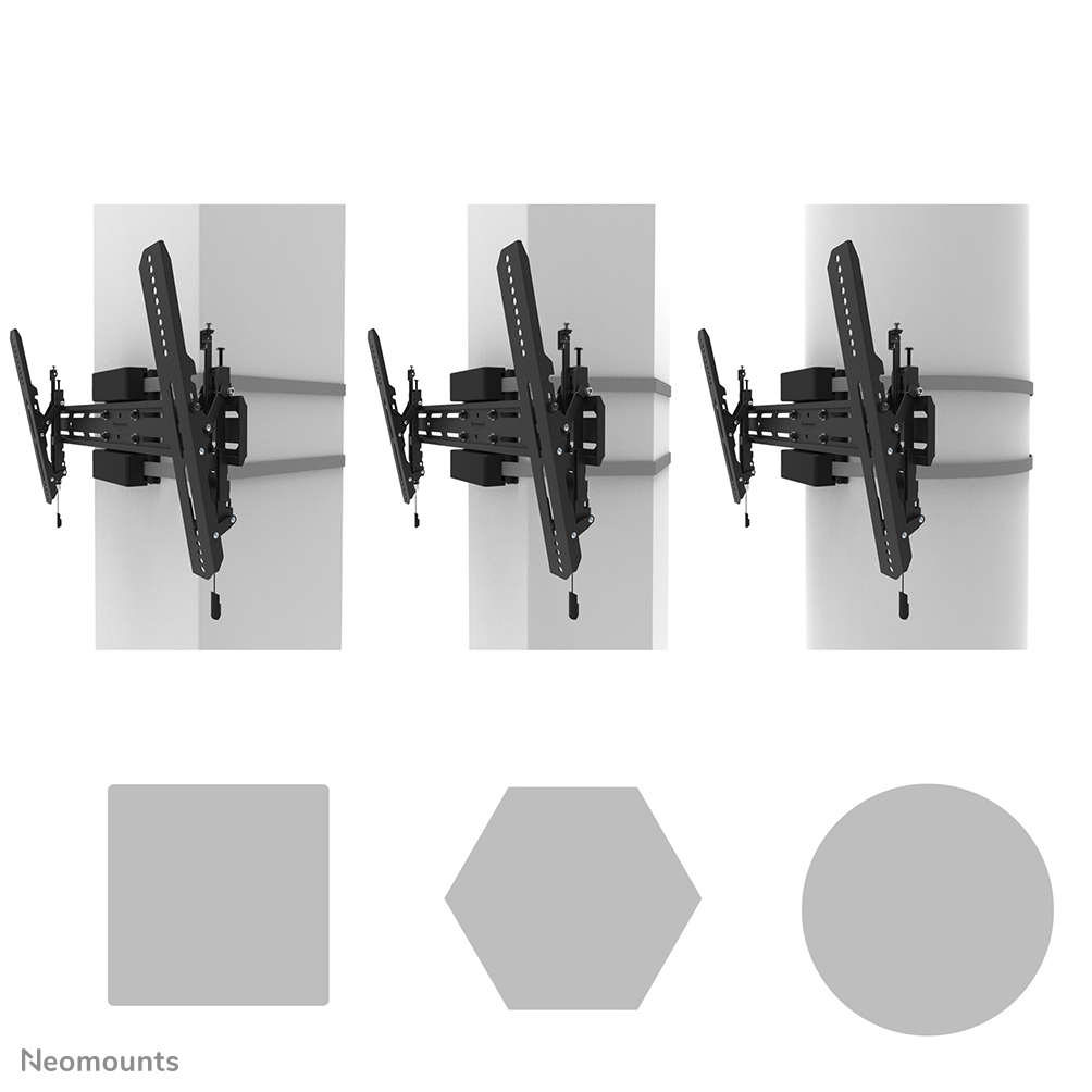 Neomounts WL35S-910BL16 TV-pilaarsteun 40-75" - kantelbaar - vergrendelbaar - diam. 25-100 cm - portrait